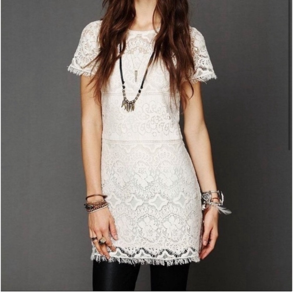 Free People Lace Mini Cocktail Dress (0)